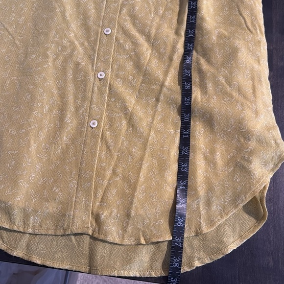 United by Blue Chartreuse Leaf Sprig Sleeveless Button Down Collared Dress Large - Picture 7 of 7